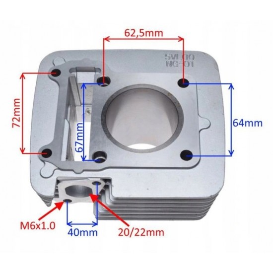 цилиндър к-т Yamaha YBR125 / TTR125 / XT125 - 54.00mm