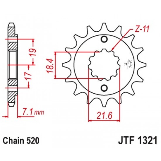 предна зъбчатка JTF1321