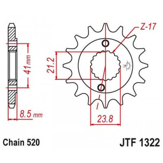 предна зъбчатка JTF1322