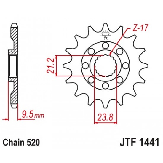 предна зъбчатка JTF1441