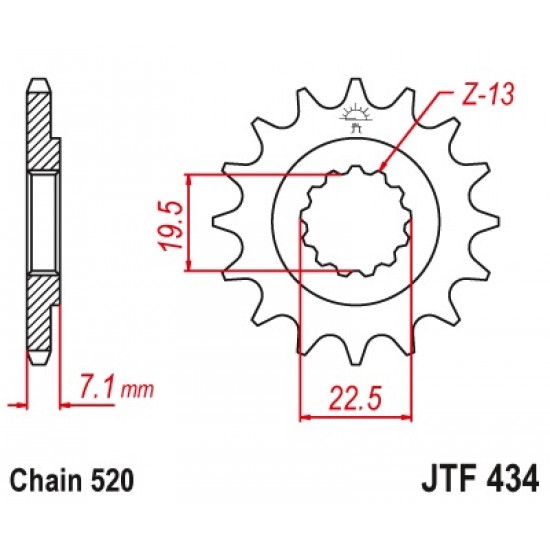 предна зъбчатка JTF434