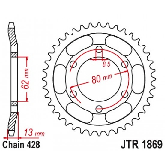 Задна зъбчатка JTR1869