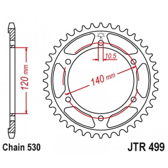 Задна зъбчатка JTR499